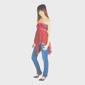 Silk one of a kind versatile wrap around tunic skirt halter top. Boho Paisley